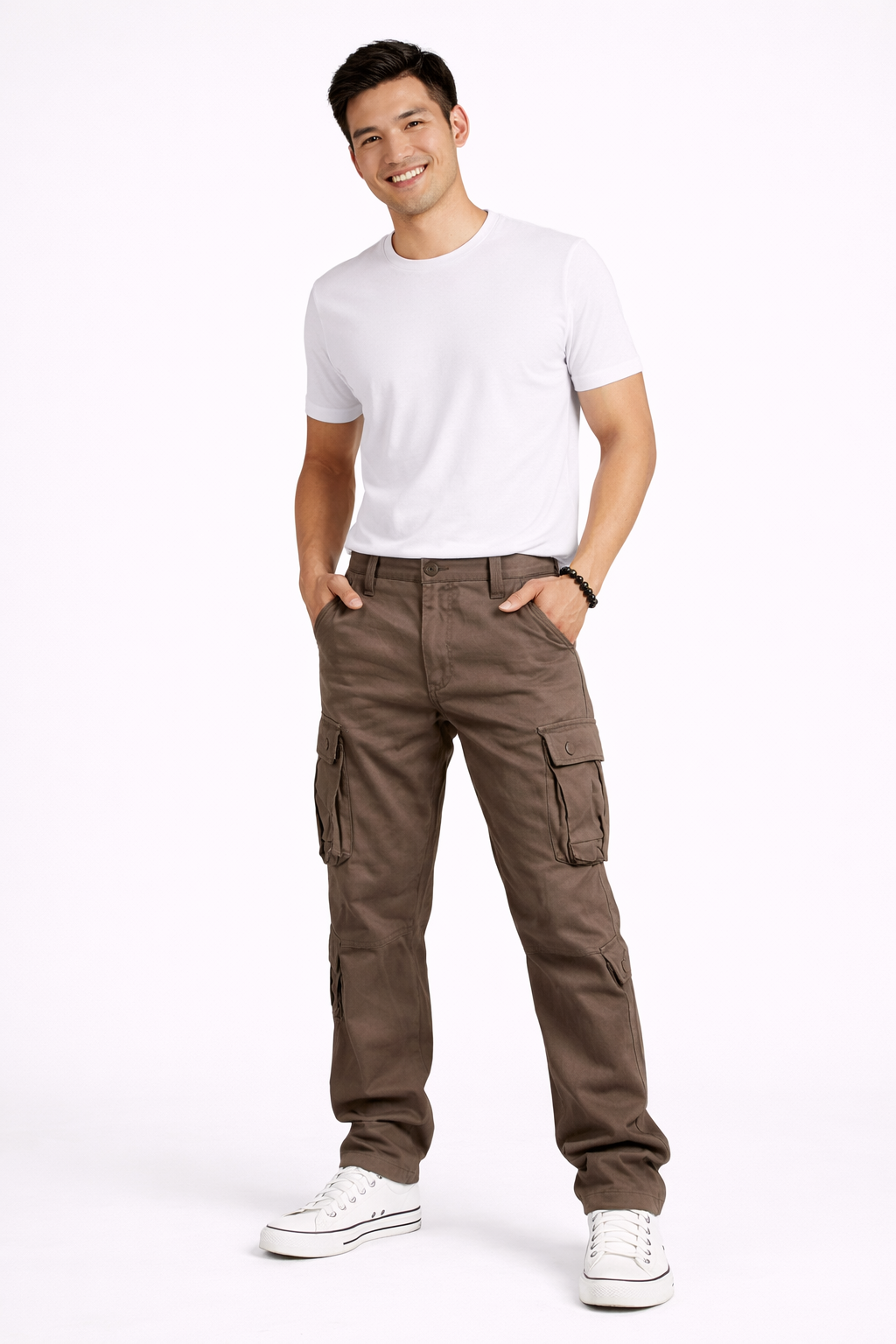 Tristan Pantalon Cargo Homme – Coupe Droite en Coton Respirant avec Poches Utilitaires