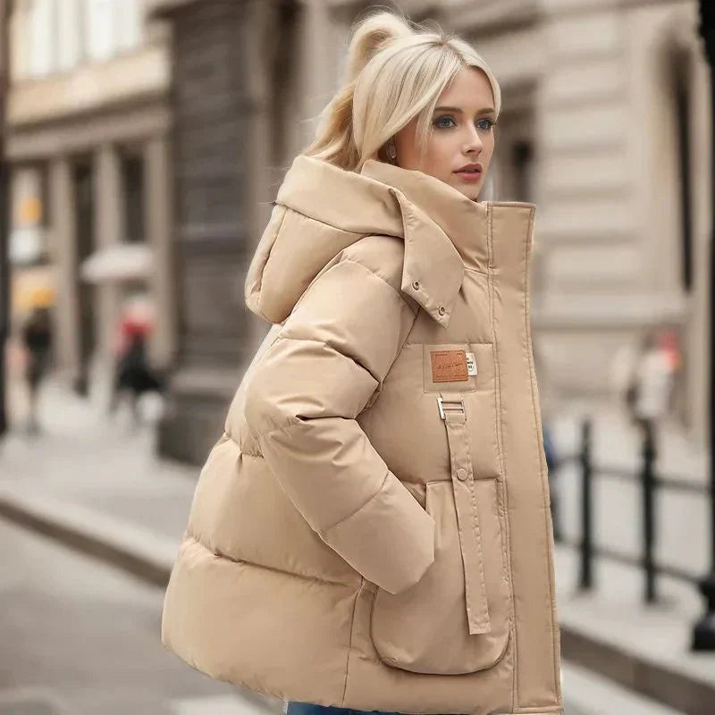 Brielle Doudoune Imperméable Femme – Manteau d'Hiver Chaud avec Capuche & Coupe Oversize
