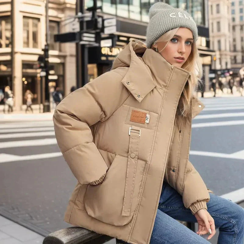 Brielle Doudoune Imperméable Femme – Manteau d'Hiver Chaud avec Capuche & Coupe Oversize
