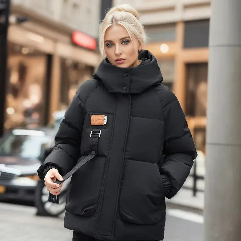 Brielle Doudoune Imperméable Femme – Manteau d'Hiver Chaud avec Capuche & Coupe Oversize