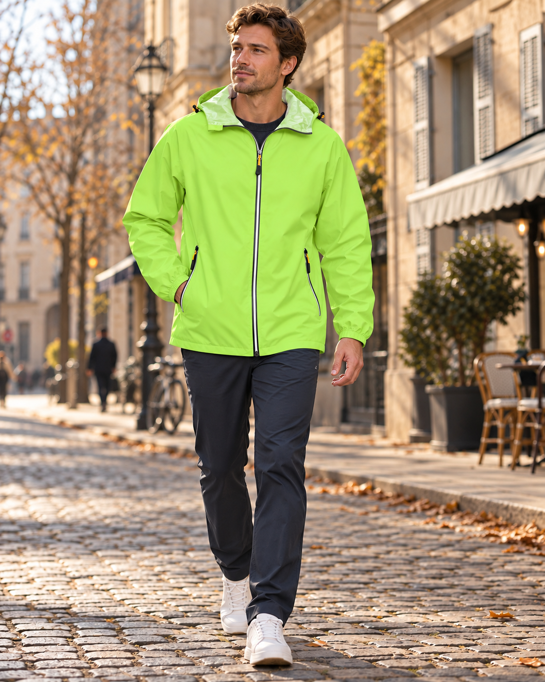 Duncan Veste Imperméable Homme – Coupe-Vent, Capuche Ajustable et Poches Zippées