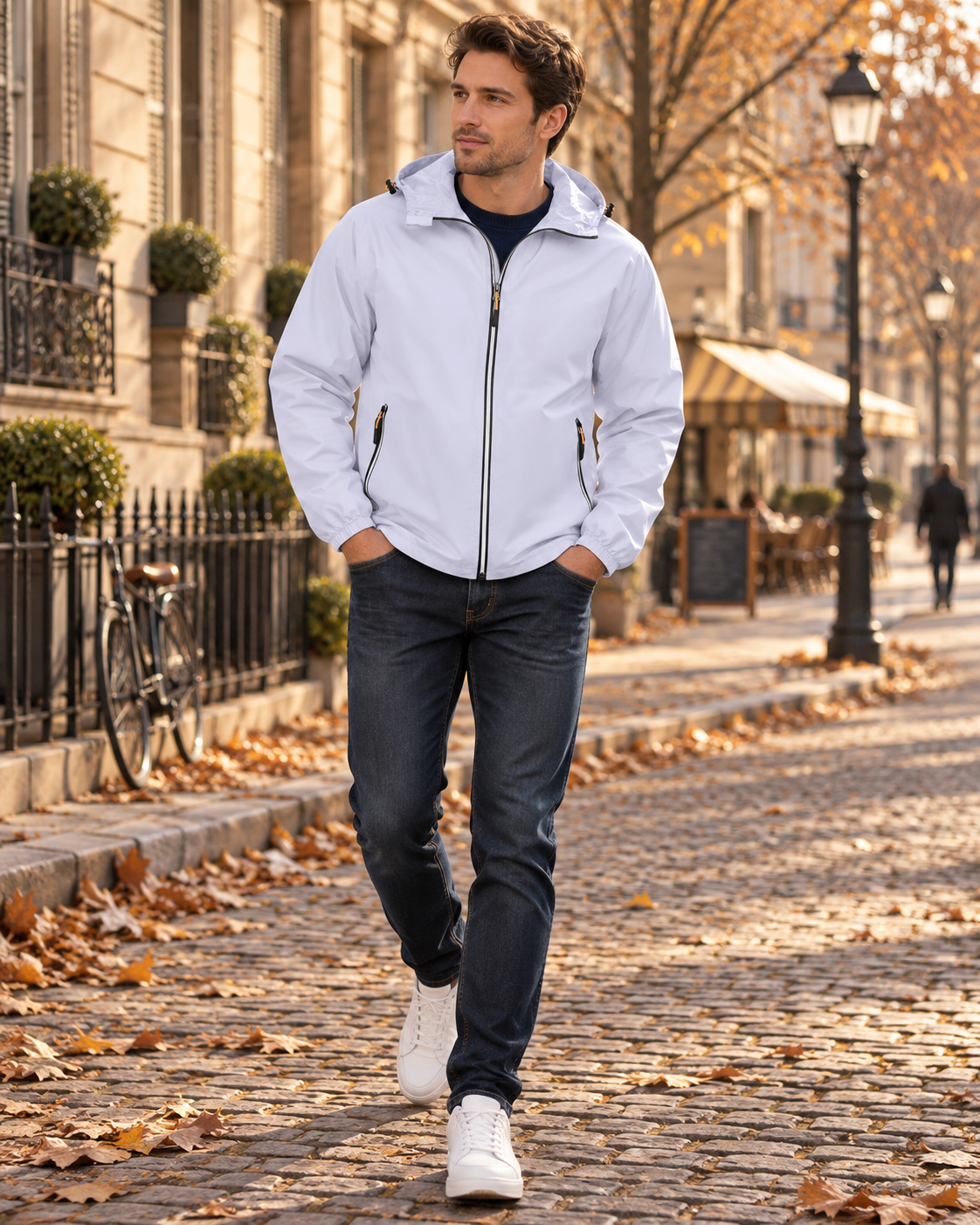 Duncan Veste Imperméable Homme – Coupe-Vent, Capuche Ajustable et Poches Zippées