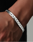 Nolan Bracelet Homme – Bracelet Chaîne Cubaine en Acier Inoxydable Style Classique