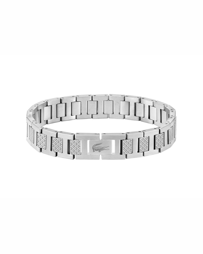 Beckett Bracelet Homme – Bracelet en Acier Inoxydable Motif Piqué Fermoir Pression