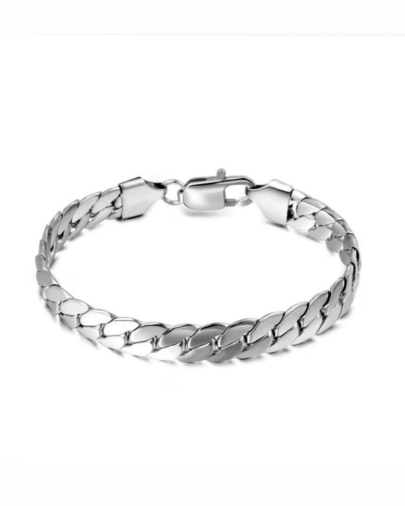 Nolan Bracelet Homme – Bracelet Chaîne Cubaine en Acier Inoxydable Style Classique