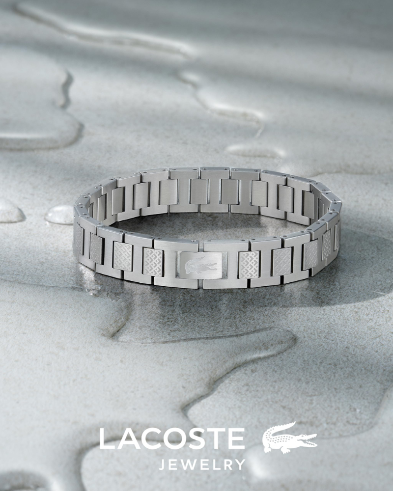 Beckett Bracelet Homme – Bracelet en Acier Inoxydable Motif Piqué Fermoir Pression
