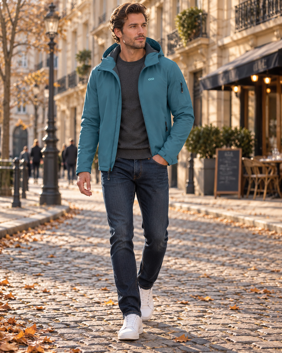 Edmund Veste Softshell Homme – Imperméable 8000 mm, Polaire, Capuche et 5 Poches