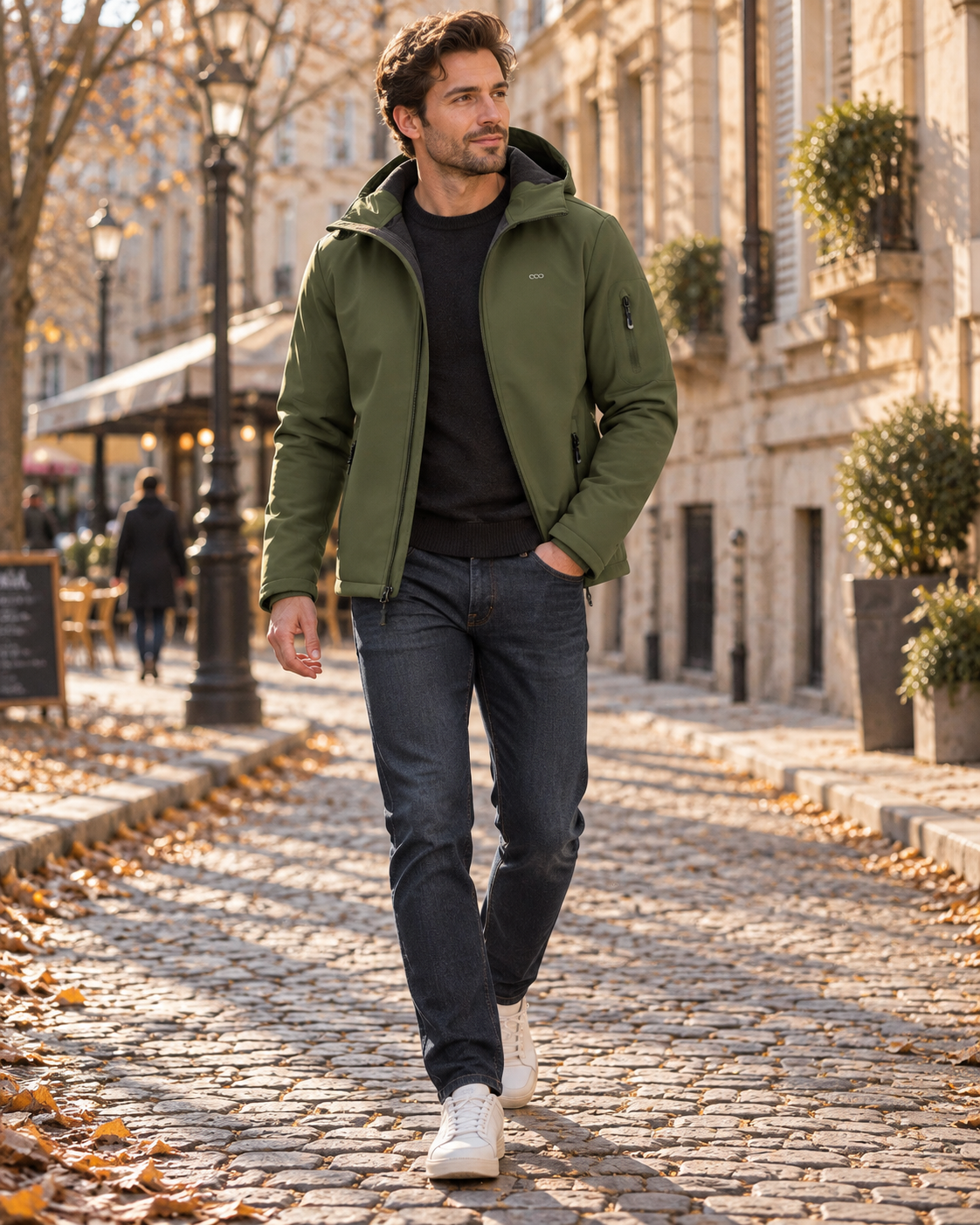 Edmund Veste Softshell Homme – Imperméable 8000 mm, Polaire, Capuche et 5 Poches