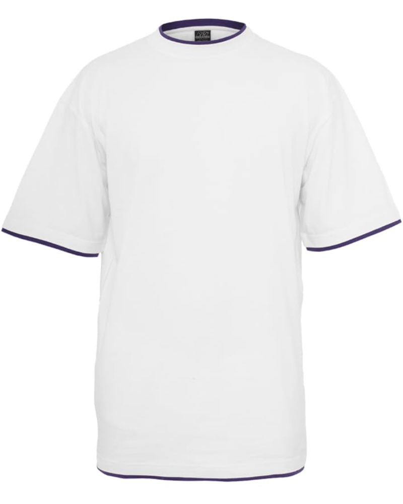 Colton T-Shirt Oversize Homme – Haut 100 % Coton à Empiècements Contrastés Col Rond