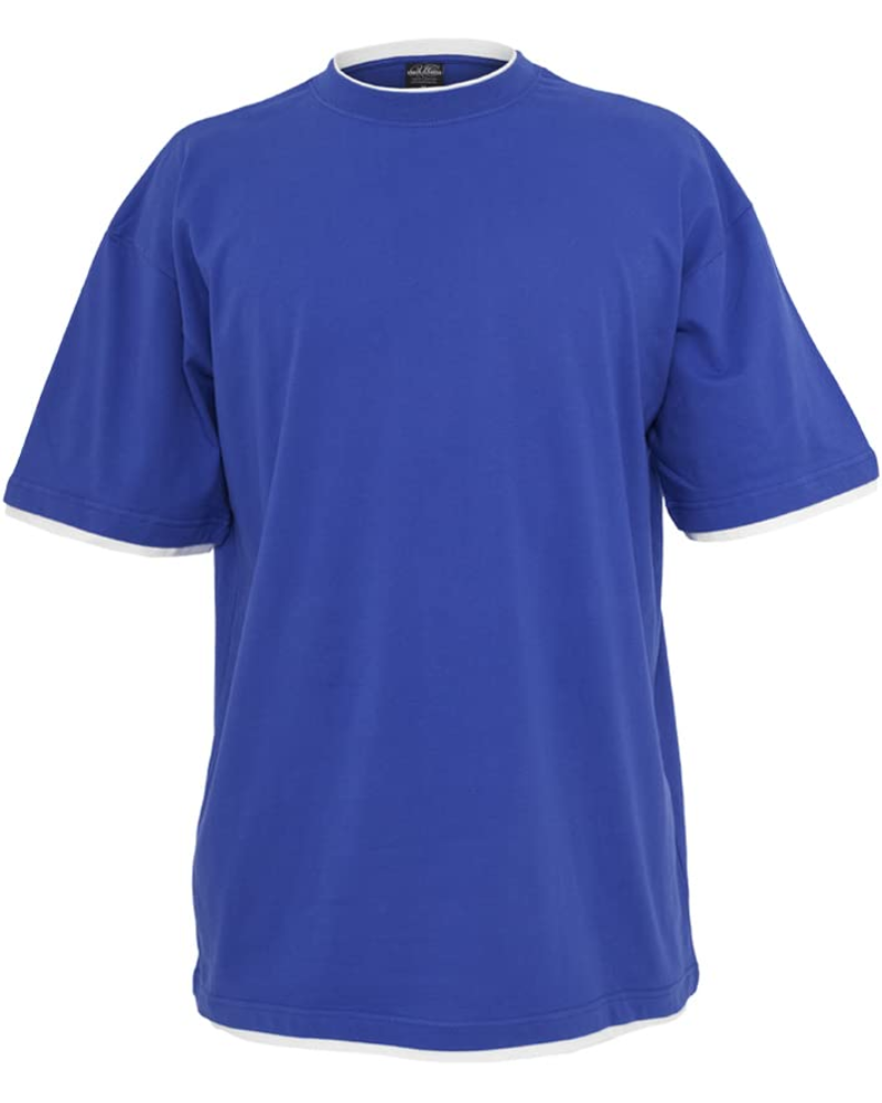 Colton T-Shirt Oversize Homme – Haut 100 % Coton à Empiècements Contrastés Col Rond