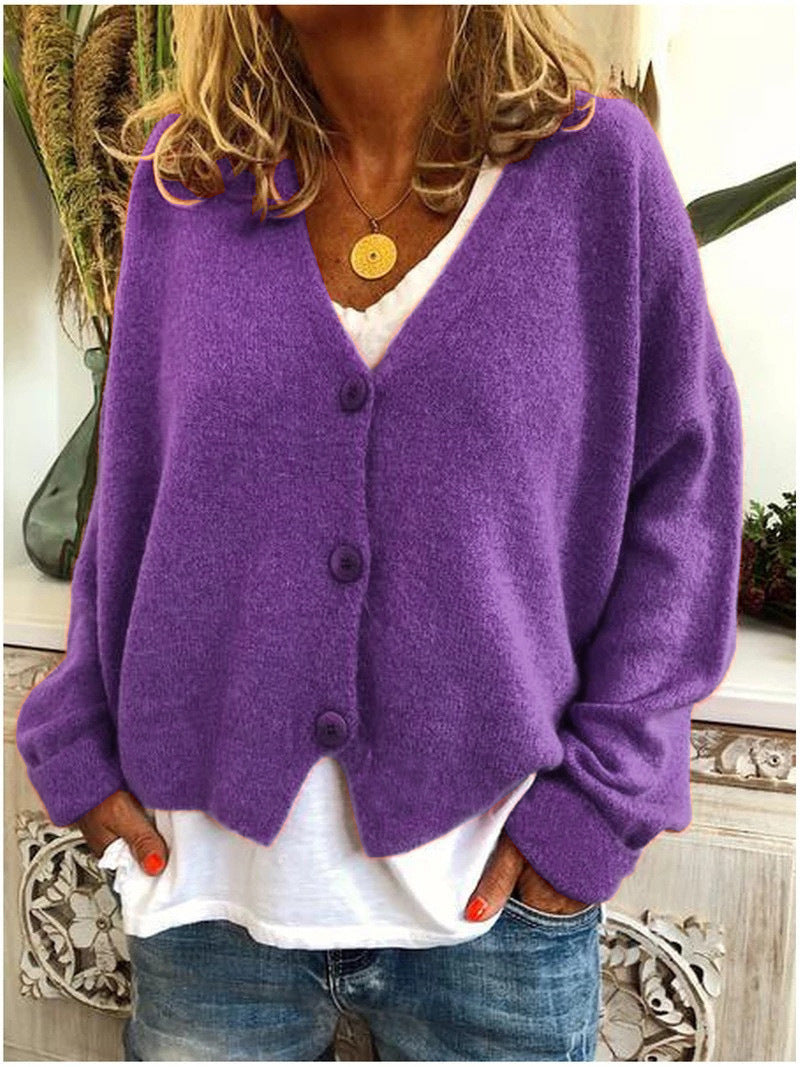 Inès Gilet Femme – Cardigan en Maille Douce avec Col V Élégant & Coupe Confortable