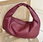 Madison Braided Women's Handbag – Elegant Vegan Leather Bag with Large Compartment and Zipper Closure