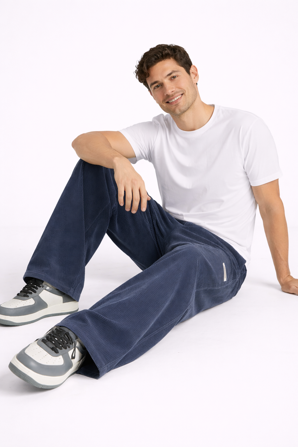 Parker Pantalon Homme en Velours Côtelé Loose Fit – Coupe Droite Décontractée & Style Streetwear Moderne