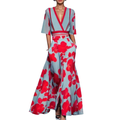 Vanessa Robe Printanière Femme – Robe Fleurie Élégante avec Col en V & Taille Cintrée