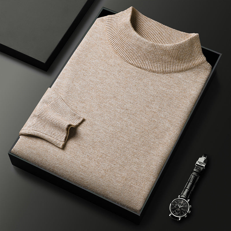 Andrew Pull Homme Hiver – Pull en Maille Chaude avec Col Mi-Montant et Coupe Élégante