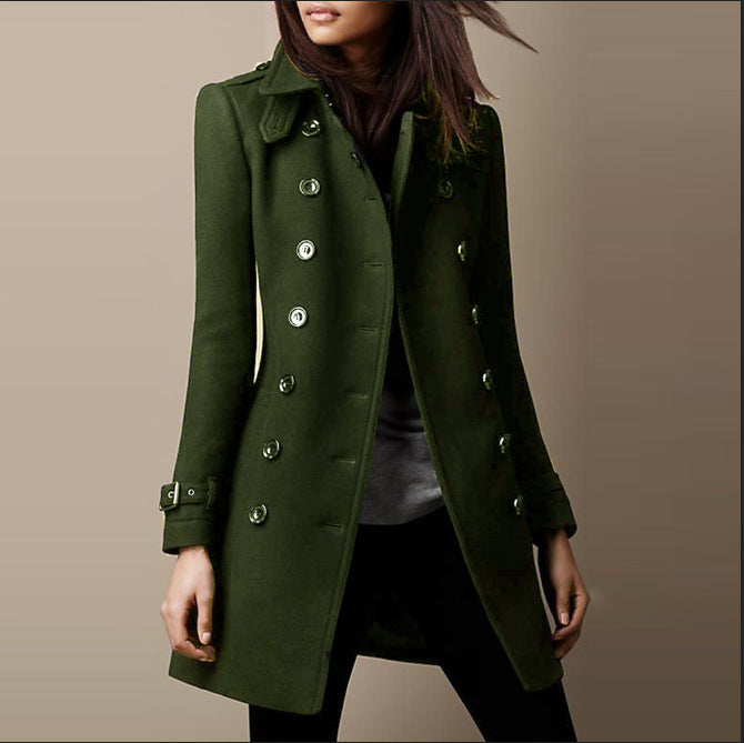 Pauline Manteau Femme en Laine – Manteau Long Élégant à Coupe Moderne & Style Intemporel