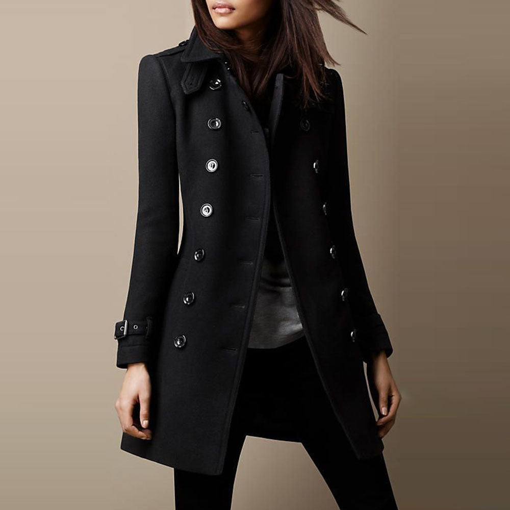 Pauline Manteau Femme en Laine – Manteau Long Élégant à Coupe Moderne & Style Intemporel