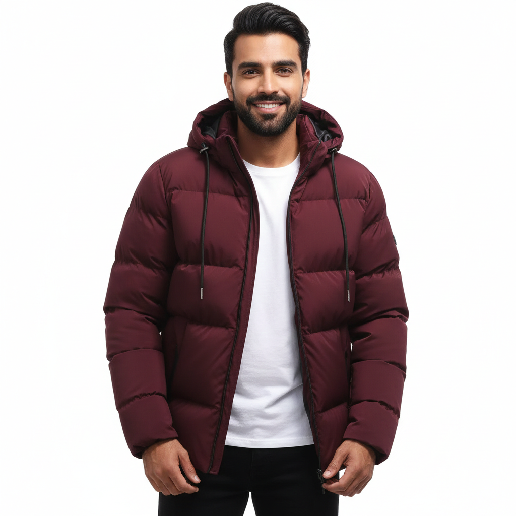 Lucas Parka Homme – Veste d’Hiver Imperméable Matelassée avec Capuche & Coupe Confortable