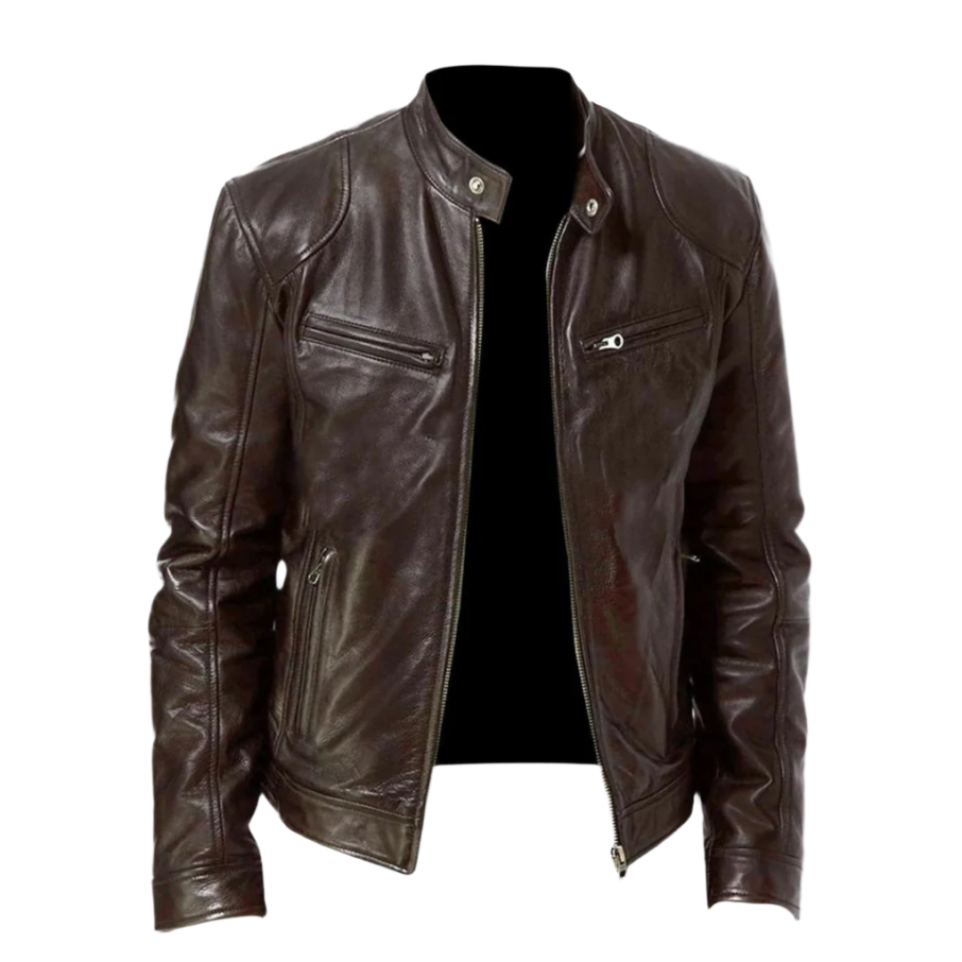 Darius Veste Homme en Cuir – Blouson Élégant en Cuir Premium avec Style Intemporel