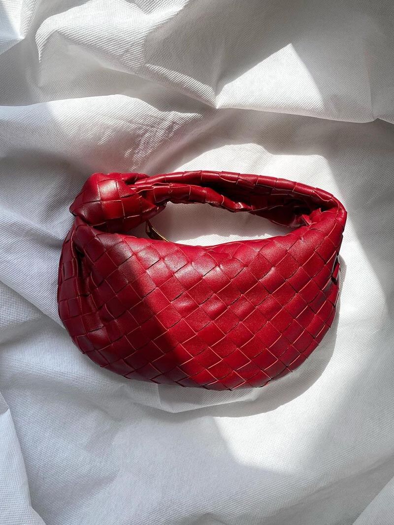 Olivia Sac Mini Tressé Femme – Sac Élégant Effet Métallisé avec Design Tissé Moderne