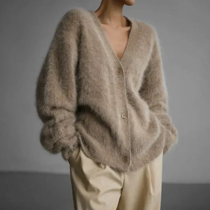 Madeline Cardigan Femme en Cachemire – Cardigan Ample 100 % Cachemire Doux et Élégant