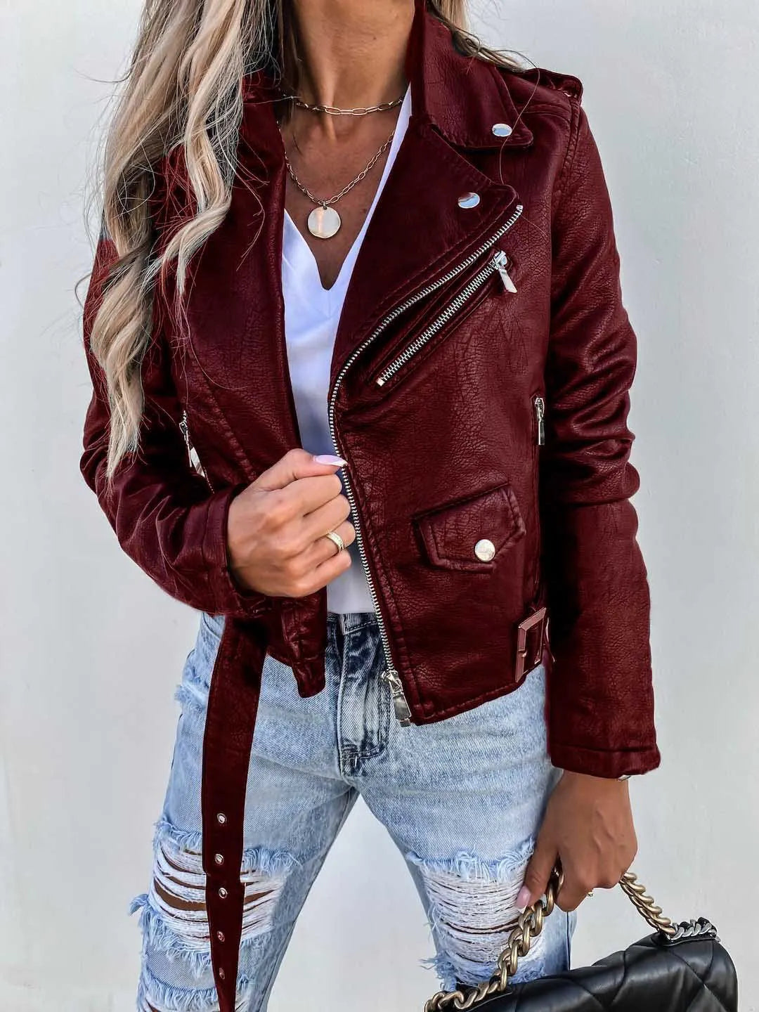 Amanda Veste Femme – Veste en Cuir Élégante & Intemporelle au Style Chic Moderne