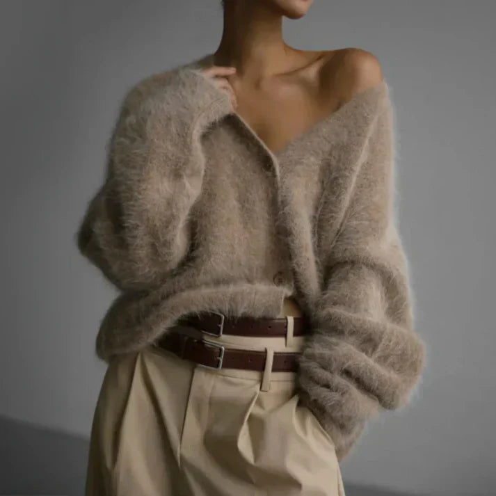 Madeline Cardigan Femme en Cachemire – Cardigan Ample 100 % Cachemire Doux et Élégant