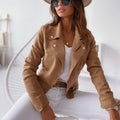 Lauren Veste Biker Suédine Femme – Camel, Cintrée et Élégante pour un Look Tendance