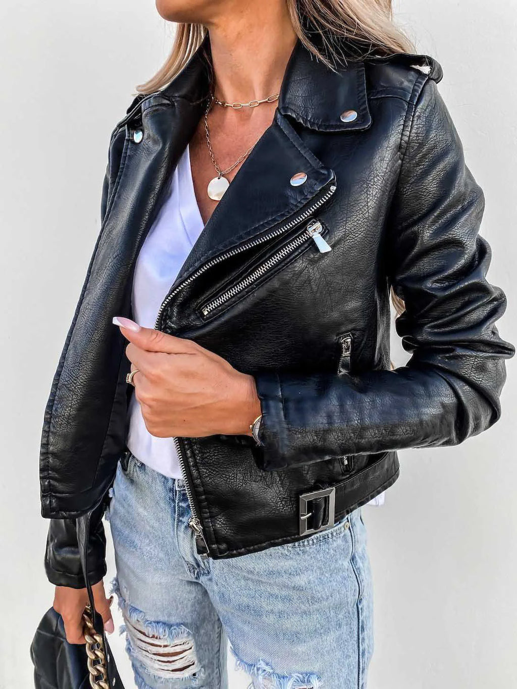 Amanda Veste Femme – Veste en Cuir Élégante & Intemporelle au Style Chic Moderne