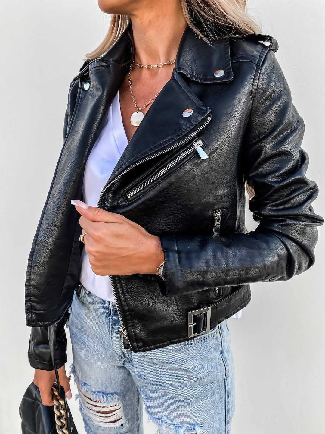 Amanda Veste Femme – Veste en Cuir Élégante & Intemporelle au Style Chic Moderne