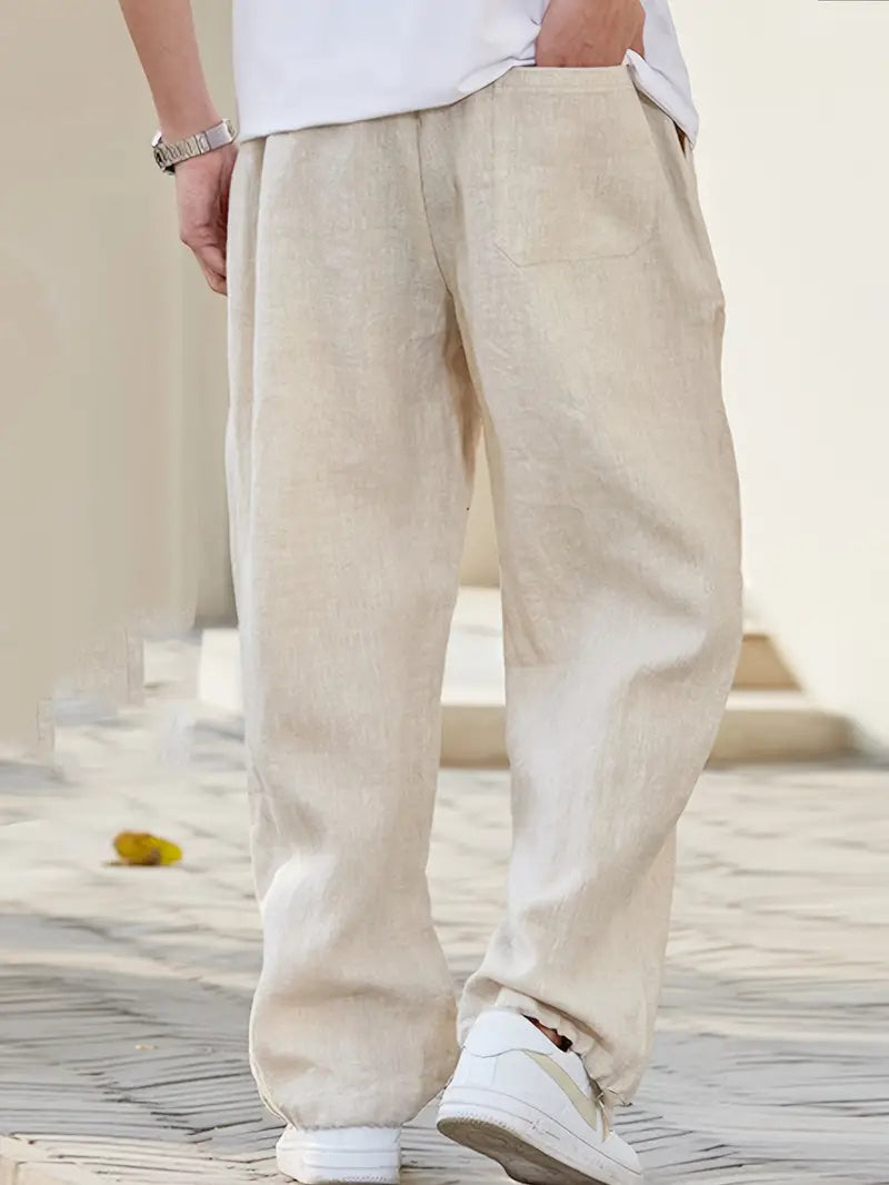 Logan Pantalon en Lin Homme – Pantalon Léger à Coupe Ample avec Confort Respirant & Style Décontracté