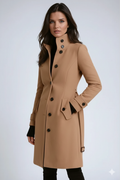 Evelisse Trench Femme d'Hiver – Manteau Élégant avec Col Montant et Coupe Cintrée Intemporelle