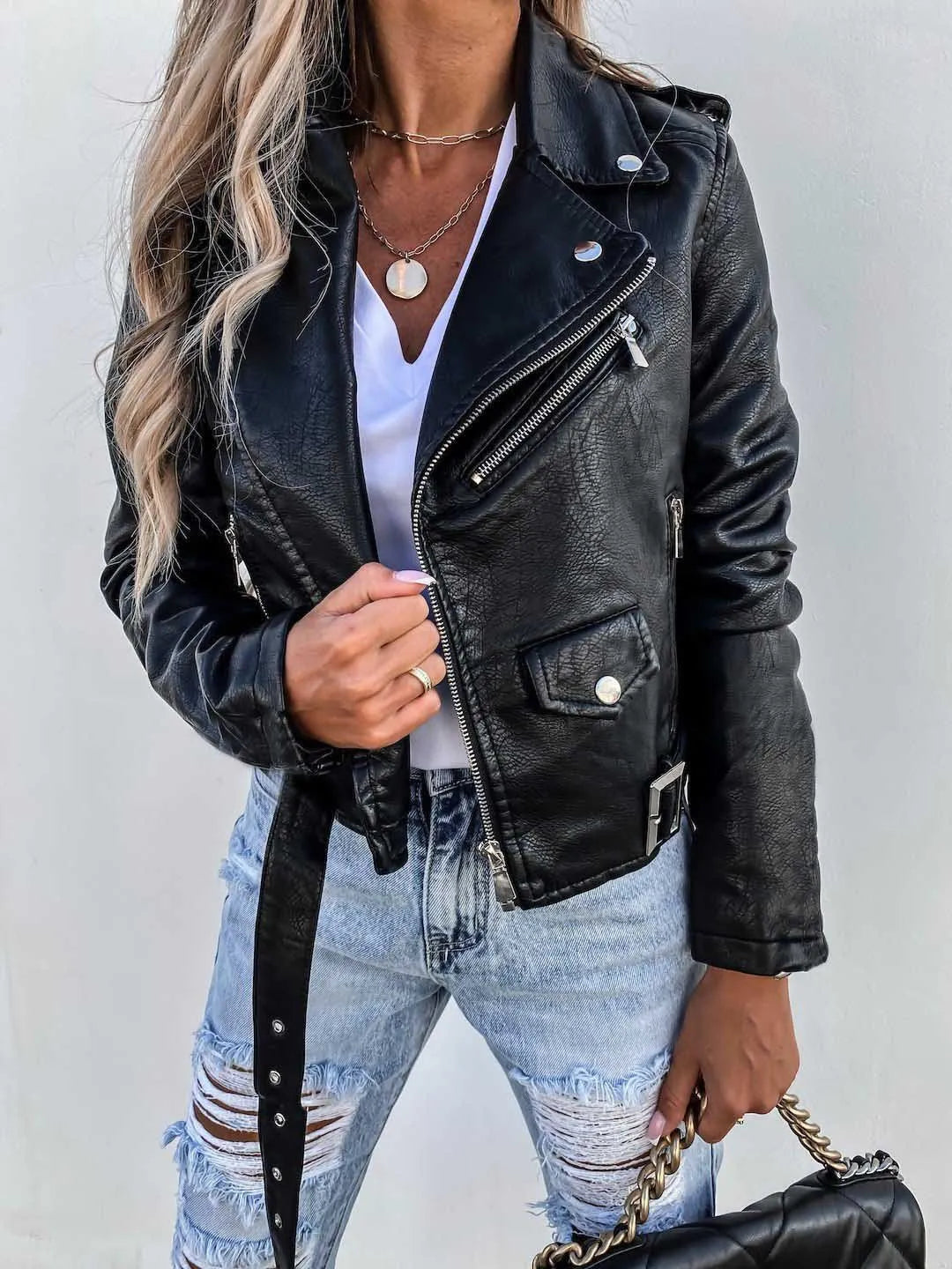 Amanda Veste Femme – Veste en Cuir Élégante & Intemporelle au Style Chic Moderne