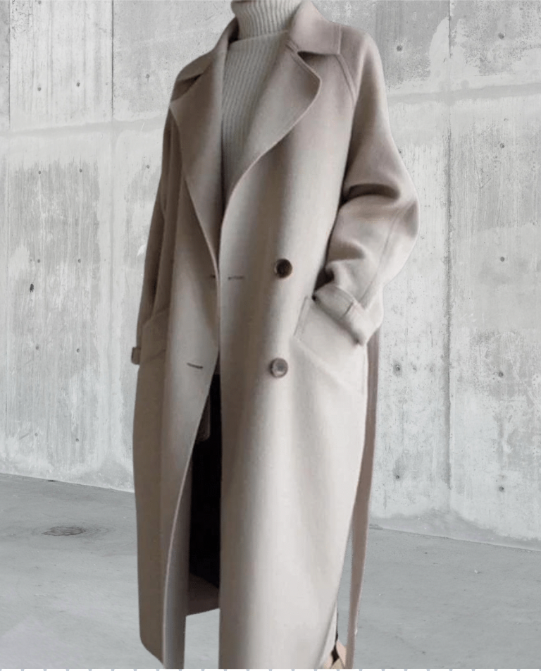 Gabrielle Manteau Long Femme en Laine – Manteau Élégant avec Coupe Classique et Chaleur Hivernale