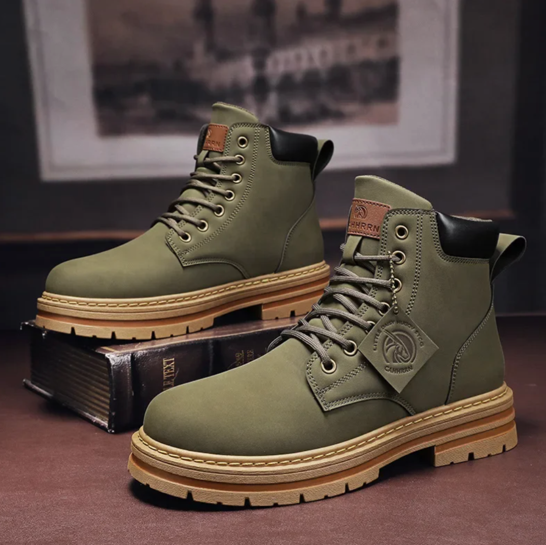 Julien Bottes Homme à Lacets – Chaussures en Cuir Antidérapantes avec Confort Durable