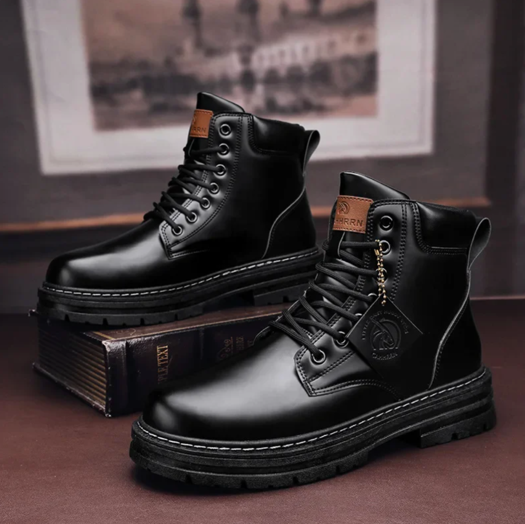Julien Bottes Homme à Lacets – Chaussures en Cuir Antidérapantes avec Confort Durable