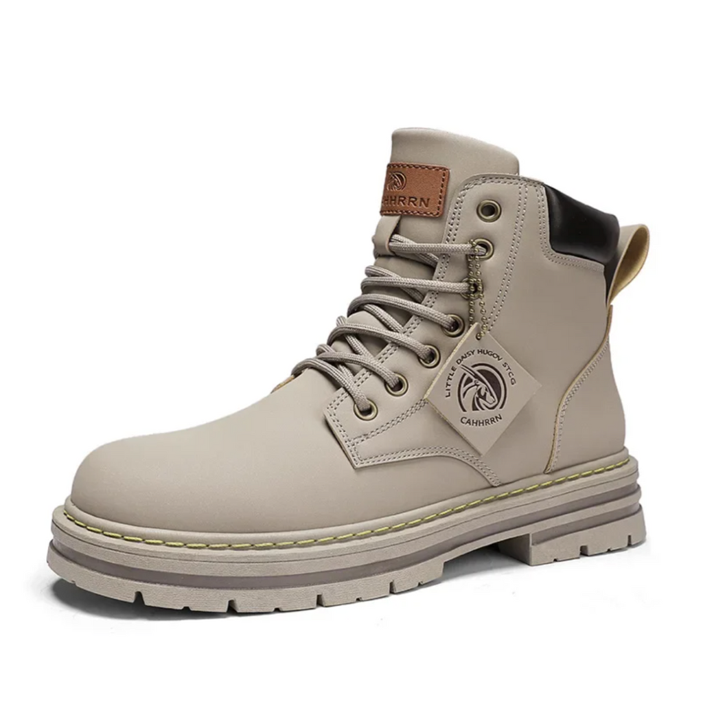 Julien Bottes Homme à Lacets – Chaussures en Cuir Antidérapantes avec Confort Durable