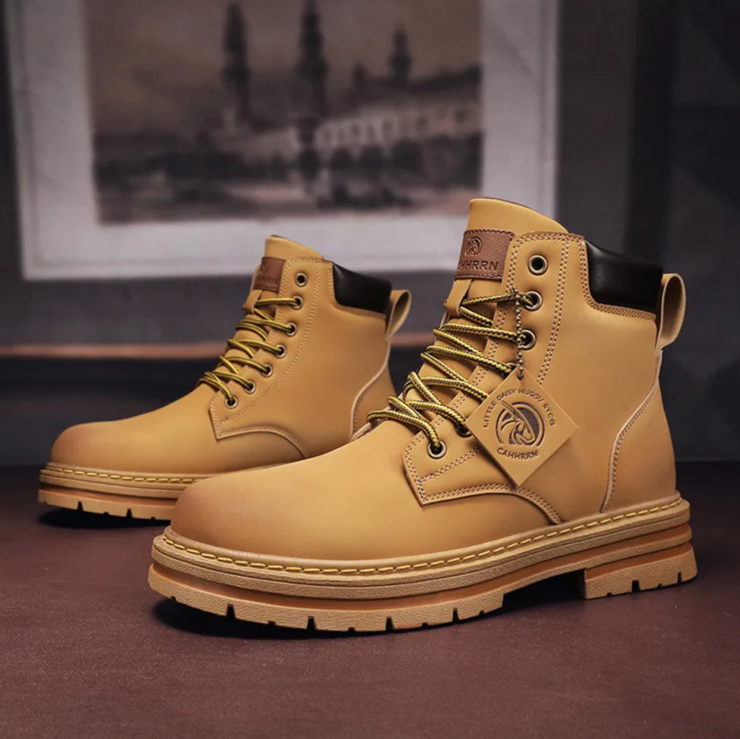 Julien Bottes Homme à Lacets – Chaussures en Cuir Antidérapantes avec Confort Durable