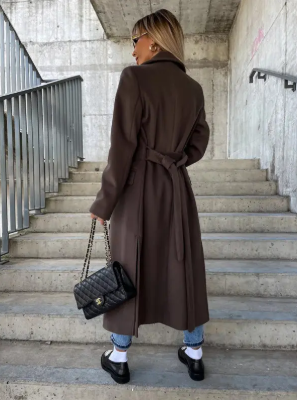 Victoria Manteau Long Femme – Trench Élégant avec Ceinture et Doublure Chaude pour l'Hiver