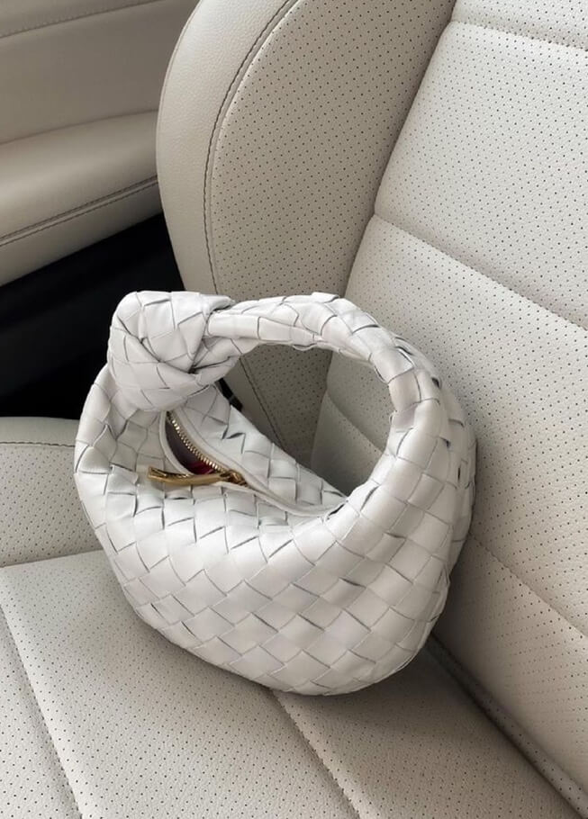 Olivia Sac Mini Tressé Femme – Sac Élégant Effet Métallisé avec Design Tissé Moderne