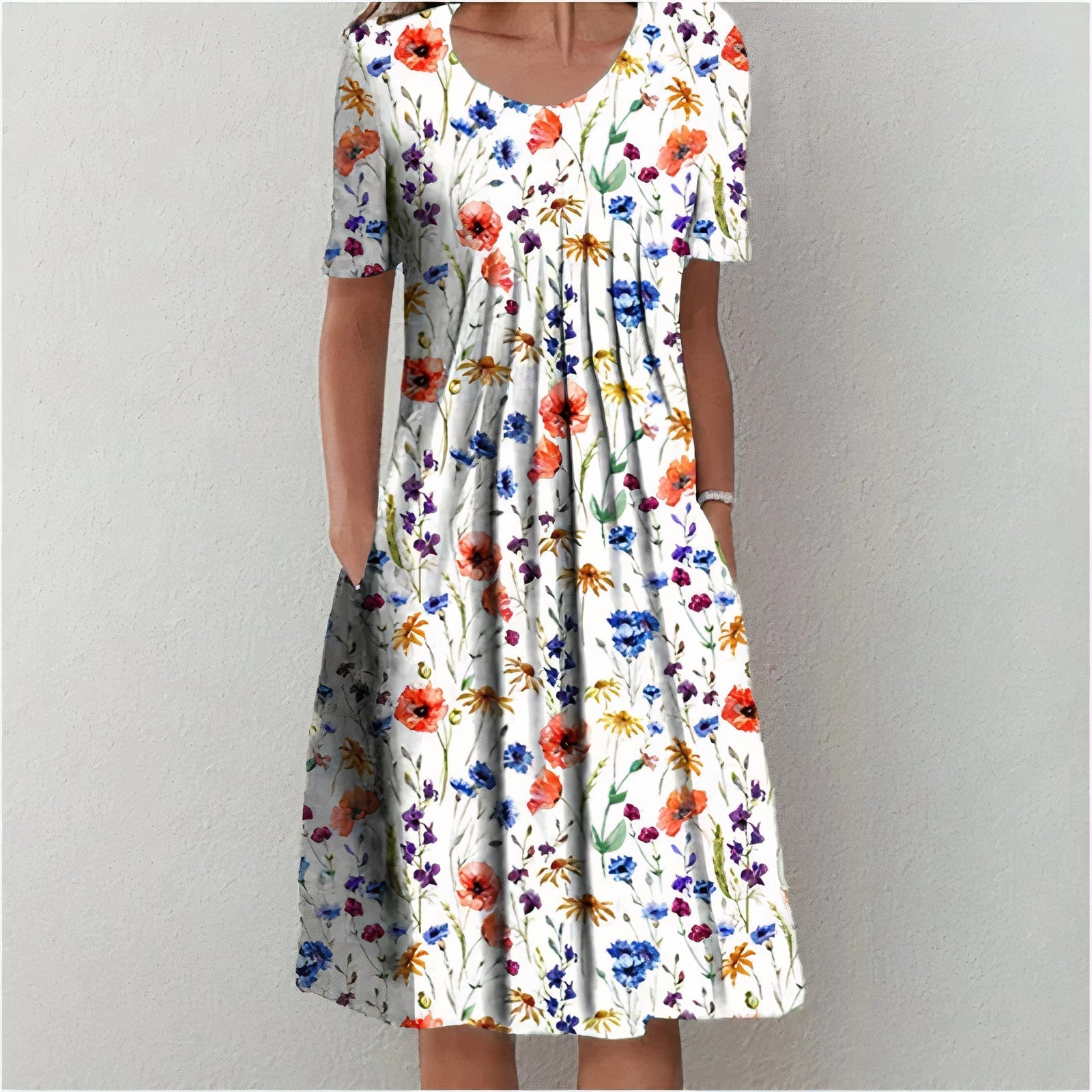 Nicole Robe d'Été Femme – Robe Élégante en Coton Respirant avec Coupe Fluide Intemporelle
