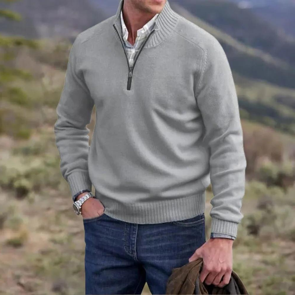 Jack Pull Homme – Pull Demi-Zip en Maille Douce avec Col Montant et Coupe Moderne