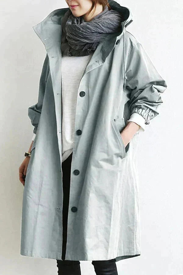 Rebecca Manteau de Pluie Femme – Imperméable Urbain avec Capuche Oversize et Tissu Respirant