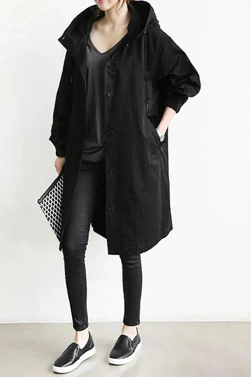 Rebecca Manteau de Pluie Femme – Imperméable Urbain avec Capuche Oversize et Tissu Respirant