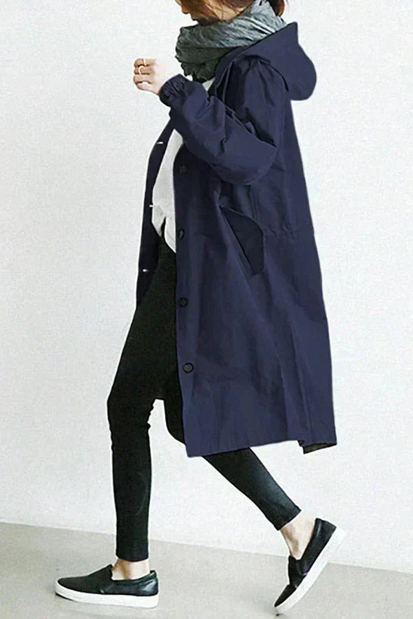 Rebecca Manteau de Pluie Femme – Imperméable Urbain avec Capuche Oversize et Tissu Respirant