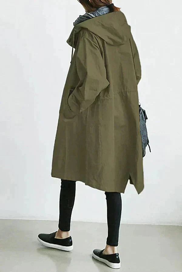 Rebecca Manteau de Pluie Femme – Imperméable Urbain avec Capuche Oversize et Tissu Respirant