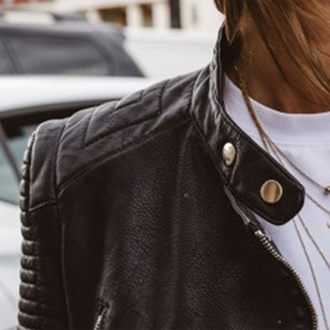 Megan Veste Femme en Cuir Véritable – Blouson Ajusté Élégant & Intemporel