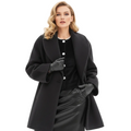 Thaelia Manteau Oversize Femme – Manteau Long Élégant avec Revers Larges et Coupe Fluide