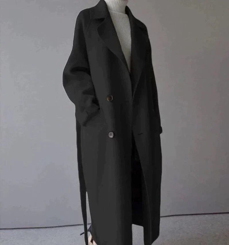 Gabrielle Manteau Long Femme en Laine – Manteau Élégant avec Coupe Classique et Chaleur Hivernale