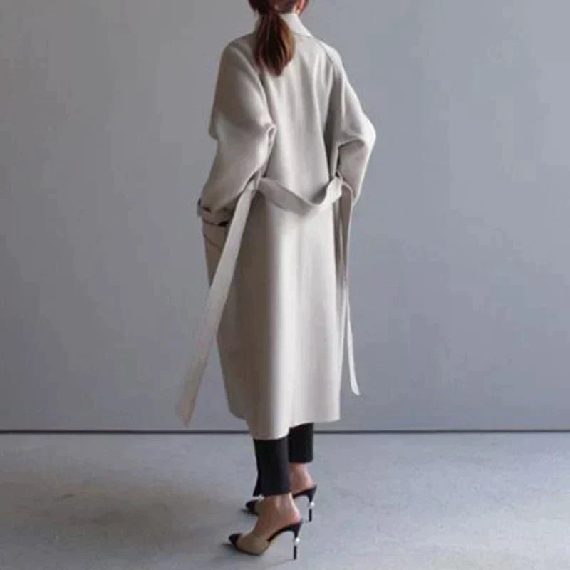 Gabrielle Manteau Long Femme en Laine – Manteau Élégant avec Coupe Classique et Chaleur Hivernale